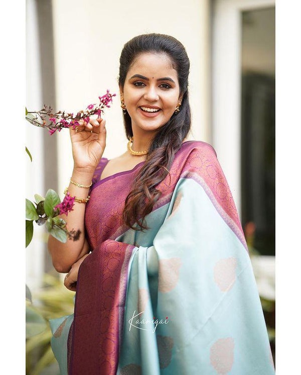 Sky Banarasi Silk Saree | Traditional Wedding Wear