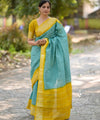Sky Banarasi Silk Saree | Traditional Zari Weave