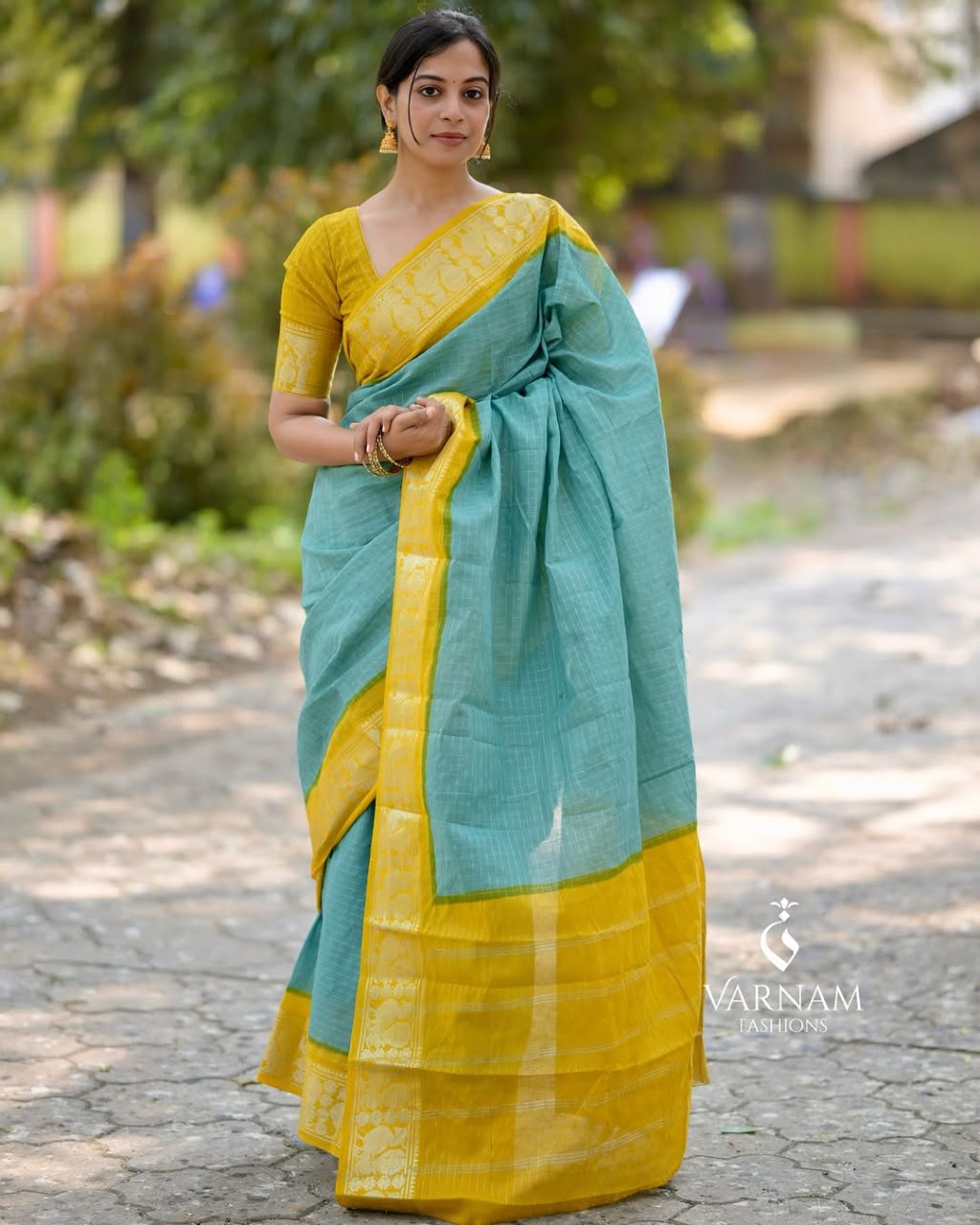 Sky Banarasi Silk Saree | Traditional Zari Weave