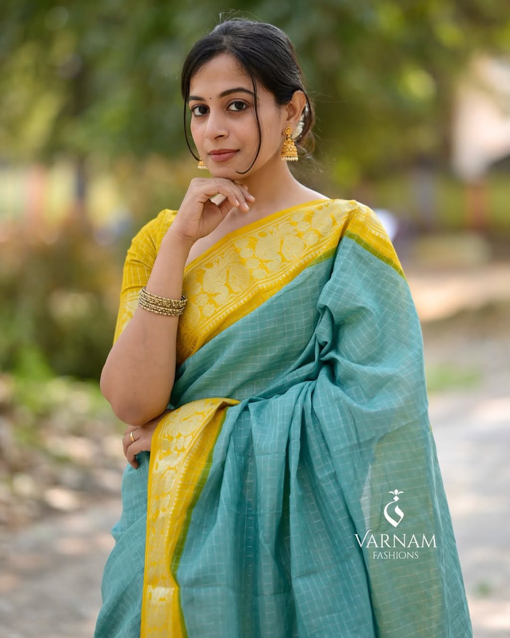Sky Banarasi Silk Saree | Traditional Zari Weave