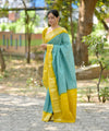 Sky Banarasi Silk Saree | Traditional Zari Weave