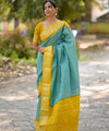 Sky Banarasi Silk Saree | Traditional Zari Weave