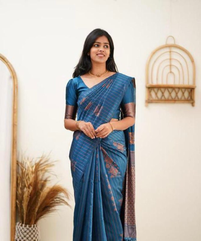 Sky Banarasi Silk Saree | Wedding & Reception Wear
