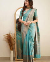 Sky Banarasi Silk Saree | Wedding & Reception Wear
