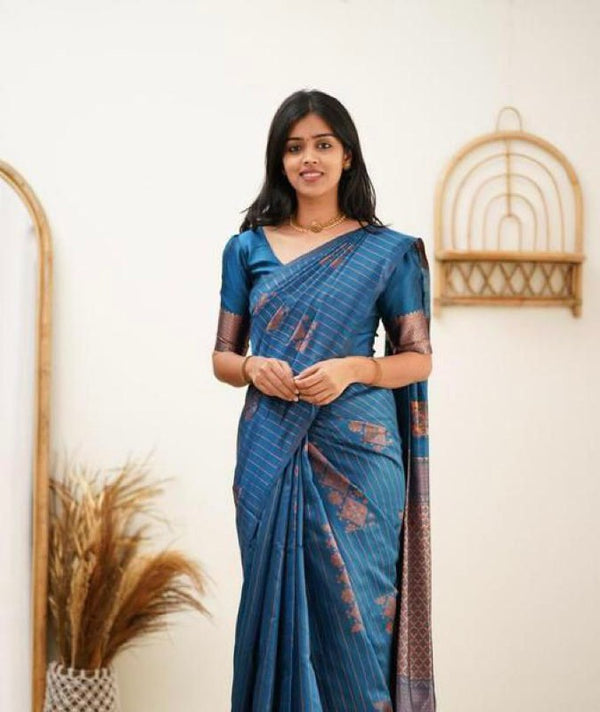 Sky Banarasi Silk Saree | Wedding & Reception Wear