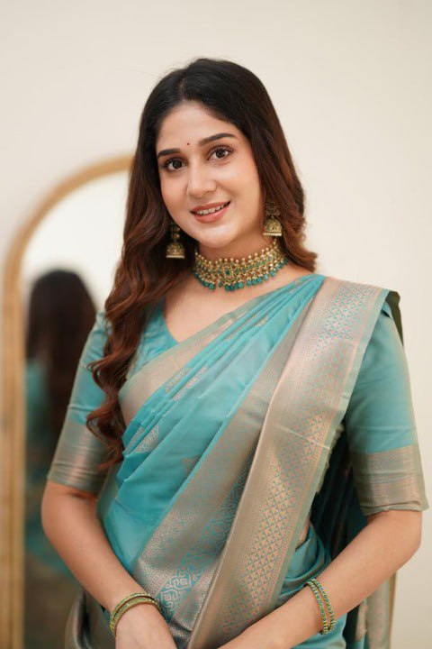 Sky Banarasi Silk Saree | Wedding & Reception Wear