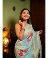Sky Blue Banarasi Silk Saree | Festive & Party Wear