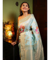 Sky Blue Banarasi Silk Saree | Festive & Party Wear