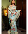 Sky Blue Banarasi Silk Saree | Festive & Party Wear