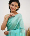 Sky Blue Cotton Saree | Ethnic Wear for Women