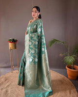 Sky Blue Cotton Saree | Everyday Ethnic Wear