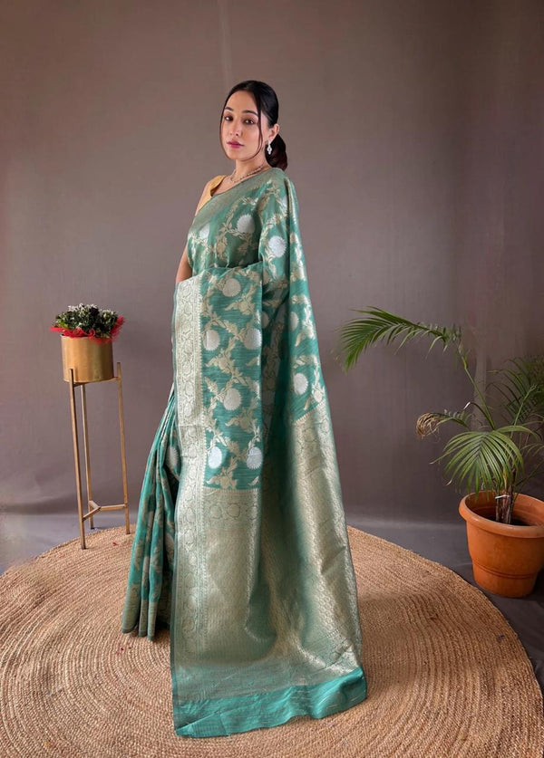 Sky Blue Cotton Saree | Everyday Ethnic Wear