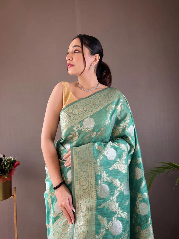Sky Blue Cotton Saree | Everyday Ethnic Wear