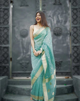 Sky Cotton Saree | Ethnic Wear for Women