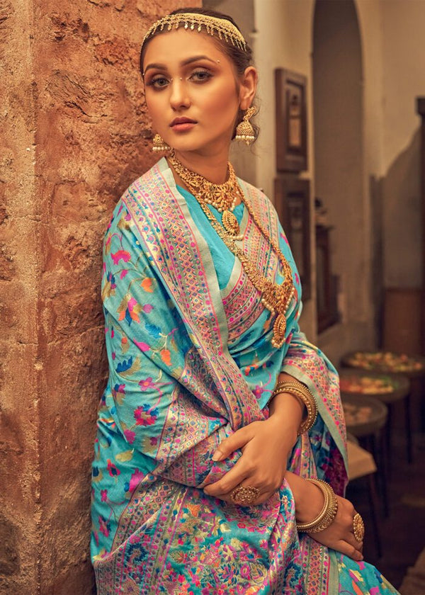 Sky Cotton Saree | Festive & Party Wear