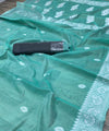 Sky Cotton Saree | Traditional Handloom Wear
