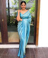 Sky Jacquard Silk Saree | Wedding & Festive Wear