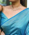 Sky Jacquard Silk Saree | Wedding & Festive Wear