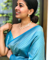 Sky Jacquard Silk Saree | Wedding & Festive Wear