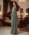 Slate Green Silk Saree | Wedding & Festive Wear