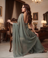 Slate Green Silk Saree | Wedding & Festive Wear