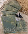 Slate Green Silk Saree | Wedding & Festive Wear