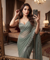 Slate Green Silk Saree | Wedding & Festive Wear