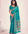Teal Banarasi Silk Saree | Bridal & Festive Wear