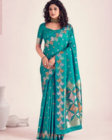 Teal Banarasi Silk Saree | Bridal & Festive Wear