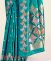 Teal Banarasi Silk Saree | Bridal & Festive Wear