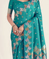 Teal Banarasi Silk Saree | Bridal & Festive Wear
