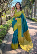 Teal Banarasi Silk Saree | Wedding & Festive Wear