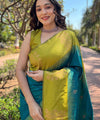 Teal Banarasi Silk Saree | Wedding & Festive Wear