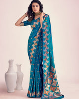 Teal Blue Banarasi Silk Saree | Bridal & Festive Wear