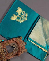 Teal Blue Banarasi Silk Saree | Ethnic Wear for Women