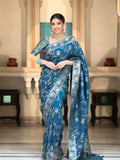 Teal Blue Banarasi Silk Saree | Ethnic Wear for Women