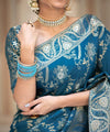 Teal Blue Banarasi Silk Saree | Ethnic Wear for Women