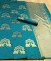 Teal Blue Banarasi Silk Saree | Ethnic Wear for Women