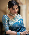 Teal Blue Banarasi Silk Saree | Ethnic Wear for Women