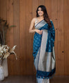 Teal Blue Banarasi Silk Saree | Wedding & Festive Wear