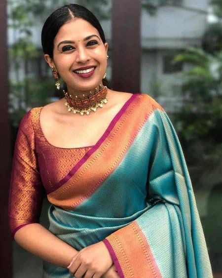 Teal Blue Banarasi Silk Saree | Wedding & Festive Wear