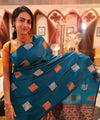 Teal Blue Banarasi Silk Saree | Wedding & Festive Wear
