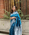 Teal Blue Banarasi Silk Saree | Wedding & Festive Wear