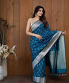 Teal Blue Banarasi Silk Saree | Wedding & Festive Wear
