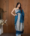 Teal Blue Banarasi Silk Saree | Wedding & Festive Wear