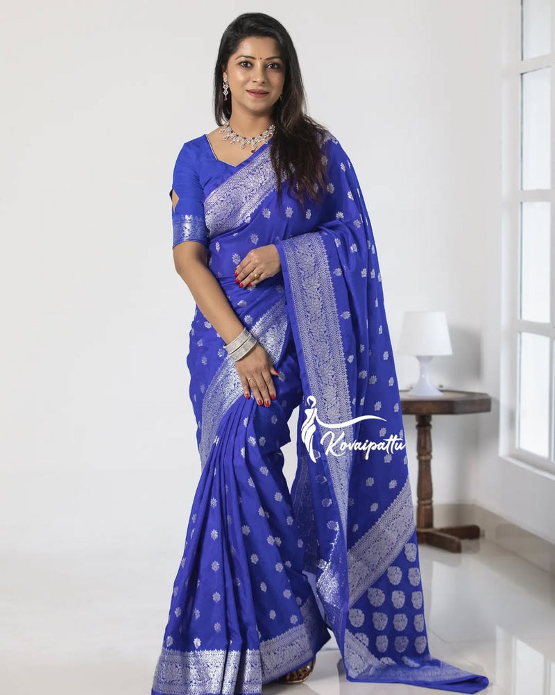Teal Blue Banarasi Silk Saree | Wedding & Reception Wear