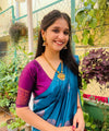 Teal Blue Banarasi Silk Saree | Wedding & Reception Wear