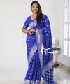 Teal Blue Banarasi Silk Saree | Wedding & Reception Wear