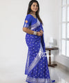 Teal Blue Banarasi Silk Saree | Wedding & Reception Wear