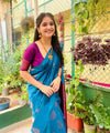 Teal Blue Banarasi Silk Saree | Wedding & Reception Wear